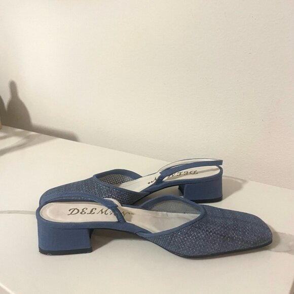 Delmar Slingback Blue Kitten Heels m - size 7 1/2 🇺🇸 - Picture 5 of 9